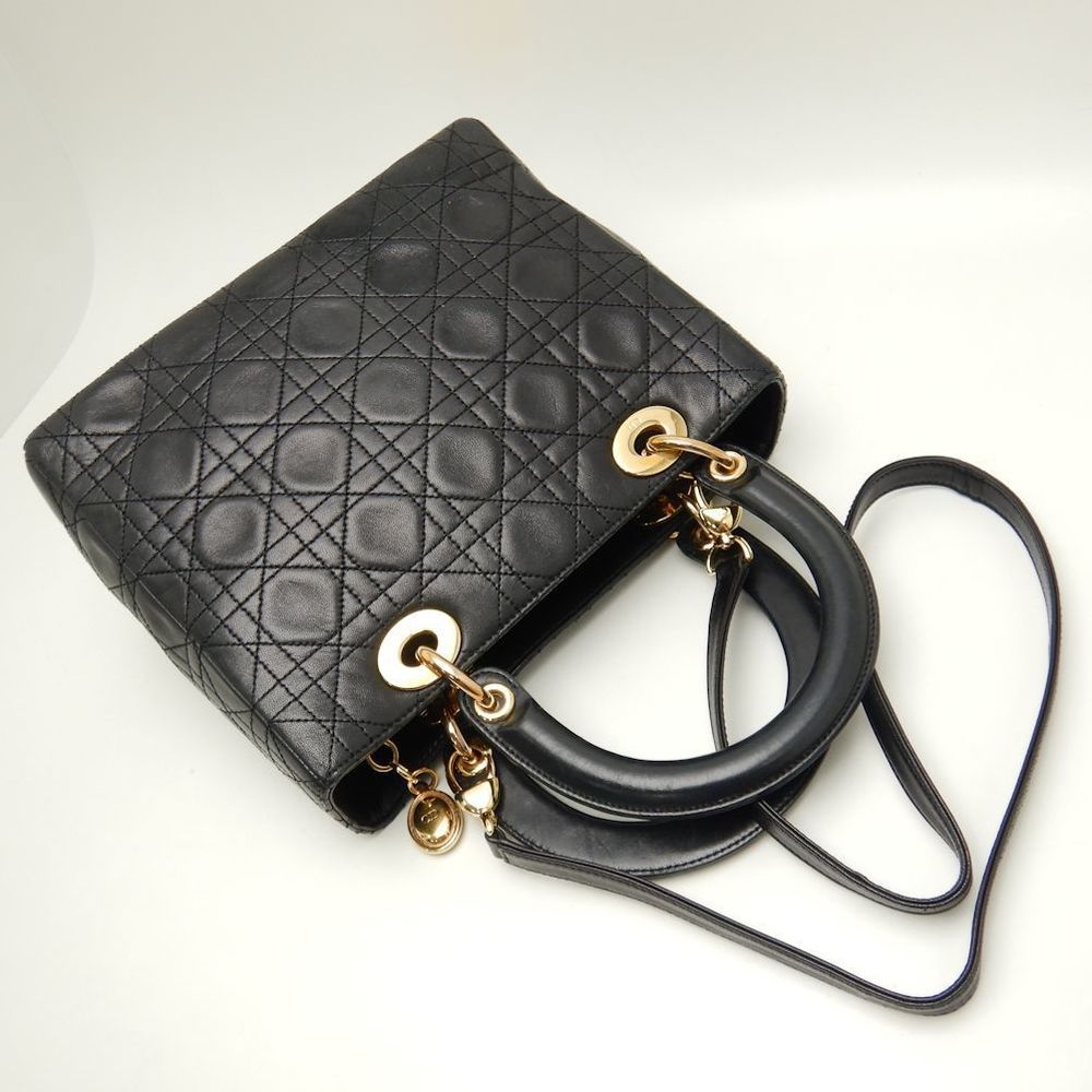 Christian Dior Lady Dior Handbag Lambskin Black - Picture 2 of 8